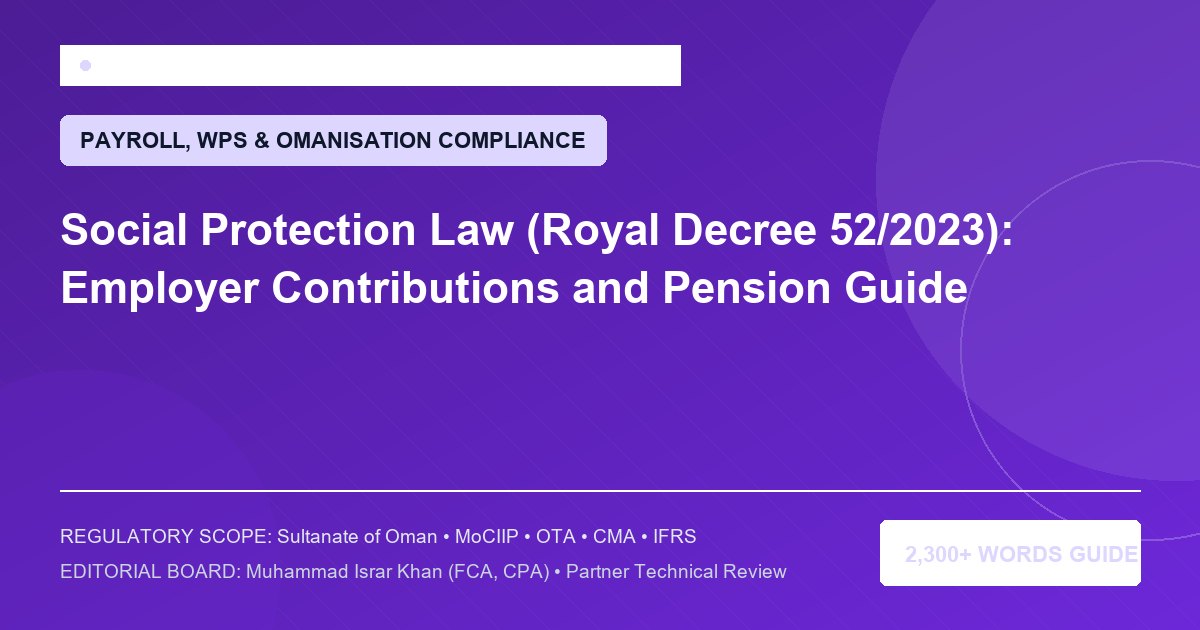 Social Protection Law (Royal Decree 52/2023): Employer Contributions and Pension Guide - Muscat Auditing & Accounting Services Oman